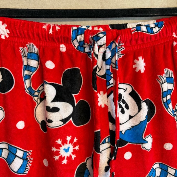 Disney Mickey Mouse Women’s L Winter Theme Fleece Lounge/Pajama Pants - Picture 2 of 7